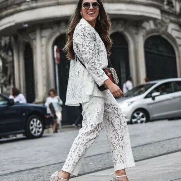 white lace jacket zara